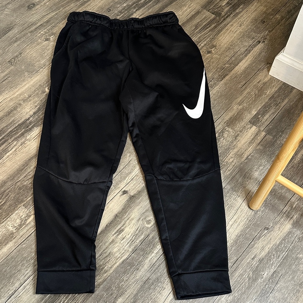 Nike Black Joggers with White Swoosh - Kids